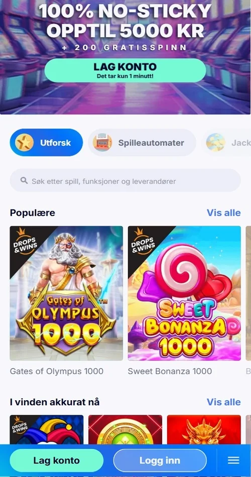 Åpne Friday Casino-siden