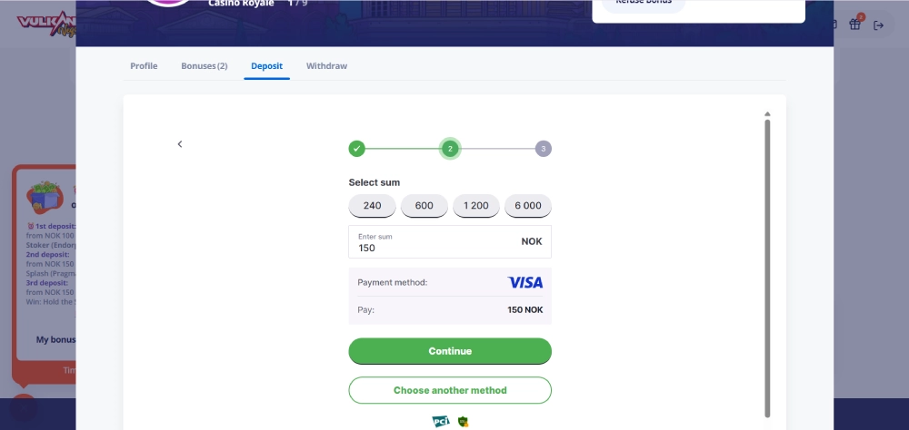 skriv inn de nødvendige kontoopplysningene og beløpet