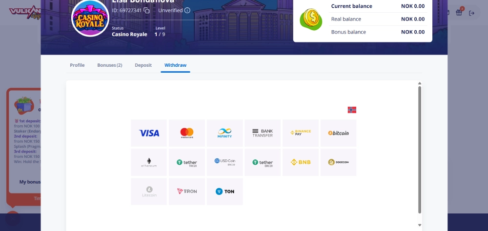 velg en betalingsmetode