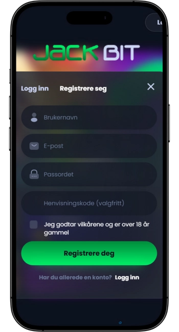 Registrer deg hos casinoet